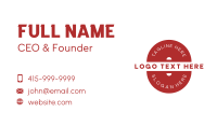 Red Text Shape Business Card Design
