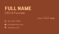 Elegant Apparel Brand Wordmark Business Card