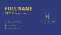 Gold Pisces Symbol Business Card Design