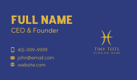 Gold Pisces Symbol Business Card