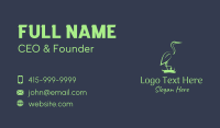 Green Flamingo Bird Leaf Business Card