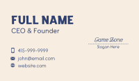 Blue Traditional Embroidery Wordmark Business Card
