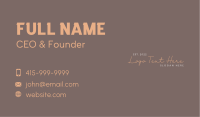 Stylish Brand Wordmark  Business Card