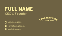 Rustic Generic Wordmark Business Card