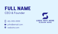 Blue Document Letter S Business Card Design
