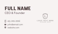 Classic Shield Badge Letter Business Card