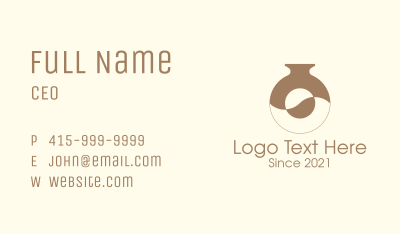 Brown Contemporary Vase Business Card Image Preview