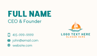 Boat Ocean Sunset Business Card