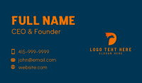 Orange Dragon Letter D Business Card Design