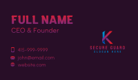  Creative Startup Letter K Business Card