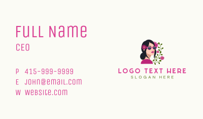 Floral Woman Shades Business Card