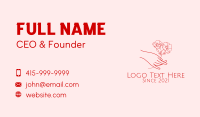 Red Flower Outline  Business Card