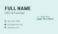 Green Business Wordmark Business Card