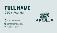 Jubilee Celebration Number 25 Business Card