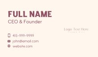 Minimalist Feminine Wordmark Business Card