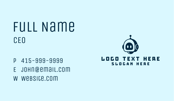 Cute Robotics Toy Business Card Design Image Preview