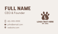 Brown Paw Letter Business Card