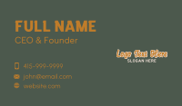 Retro Quirky Wordmark Business Card