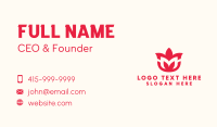 Red Flower Letter M Business Card