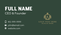 Golden Crown Shield Lettermark Business Card