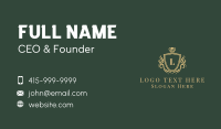 Golden Crown Shield Lettermark Business Card Design