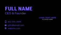 Neon Night Club Wordmark Business Card Design