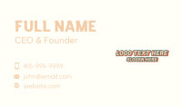 Minimalist Retro Wordmark Business Card