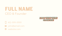 Minimalist Retro Wordmark Business Card Design