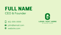Green Natural Letter G  Business Card Design