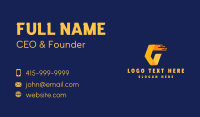 Orange Digital Letter G  Business Card