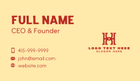 Red Professional Letter H Business Card