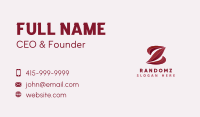 Stylish Boutique Letter Z Business Card Image Preview