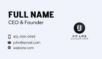 Circle Shape Letter U Business Card