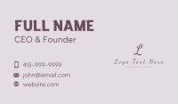 Feminine Cursive Lettermark  Business Card Design