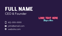 Classic Neon Wordmark  Business Card