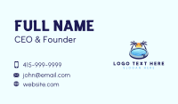 Swimming Pool Sunset Business Card