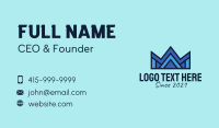 Blue Geometric Crown  Business Card