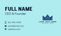 Blue Geometric Crown  Business Card