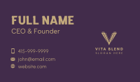 Jewelry Boutique Letter V Business Card Image Preview