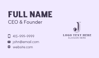 Jewelry Boutique Letter J Business Card