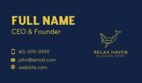 Golden Swimming Whale Business Card