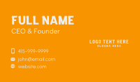 Generic Sport Wordmark Business Card