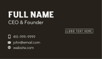 Unique Branding Wordmark Business Card