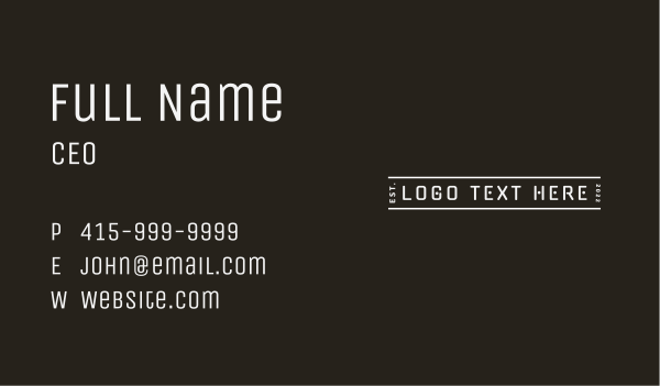 Unique Branding Wordmark Business Card Design