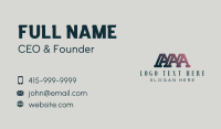 Construction Business Triple Letter A Business Card