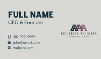 Construction Business Triple Letter A Business Card Design