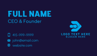 Blue Digital Arrow Letter D Business Card