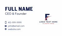 Fast Courier Swoosh Letter F Business Card