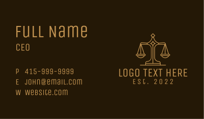 Supreme Court Justice Scale Business Card