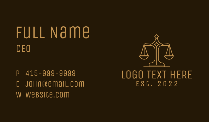 Court Business Card example 2